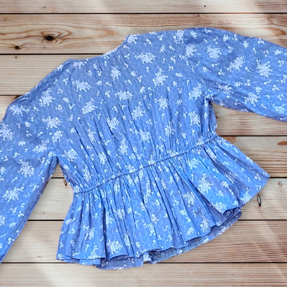 American Eagle Outfitters Cotton Peplum Top Size Medium - Picture 2 of 4